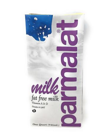 Parmalat Fat Free UHT Shelf Stable Milk 1 Qt (Pack of 6)