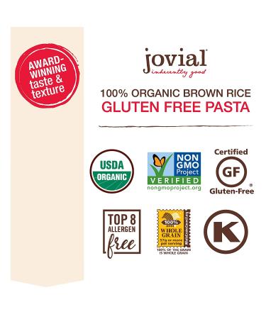 Jovial Gluten-Free Caserecce Pasta | Whole Grain Brown Rice | Non-GMO, Lower Carb, Organic, Kosher | Made in Italy | 12 oz (12 Pack) - Buy Online on GoSupps.com