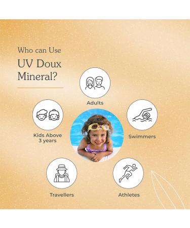 UV Doux SPF 50 PA+++ Mineral Sunscreen Gel - Tinted Water-Resistant UVA/UVB Protection for All Ages | 50g - Buy Online on GoSupps.com