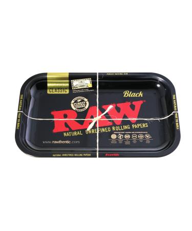 RAW Gold and Black Metal Rolling Tray - Limited Edition - 11'' x 7'' Size