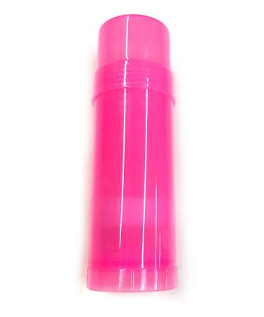 (11) Empty Clear Plastic Deodorant Containers - 2.2 Oz Cylinders for heel balm lotion bar etc. (Pink)