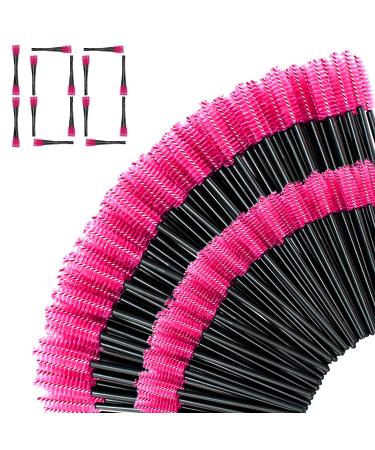 HOFASON 100PCS Eyelash Mascara Brushes Disposable Wands Applicator Eyebrow Brush Spoolies Brushes for Eye Lash Extension, Eyebrow and Makeup (Rose)