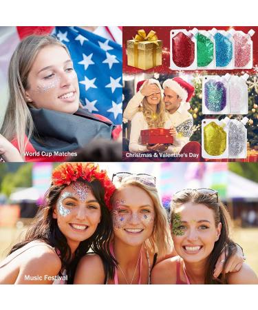 Mermaid Sequins Chunky Glitter Gel - 50ml Holographic Liquid Nail & Eye Glitter - Long Lasting Sparkling Gold - Christmas Party Rave & Festival Makeup - Buy Online on GoSupps.com