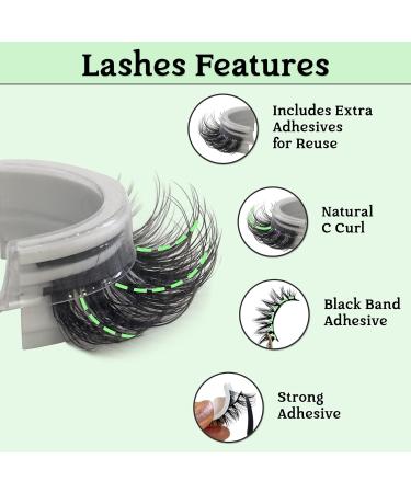 2R Studio Reusable Self-Adhesive Eyelashes - Pre-Glued Natural Look No Glue Needed Extra Adhesive Strips & Tweezers - Buy Online on GoSupps.com