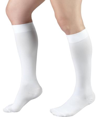 Truform 30-40 mmHg Compression Stockings for Men & Women - Knee High Closed Toe White - Small Size (Pack of 3 - Buy Online on GoSupps.com