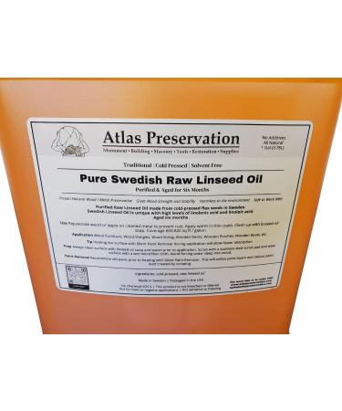 Pure Swedish Raw Linseed Oil - 1 Gallon | All Natural Wood Nourishment & Custom Stains - Buy Online on GoSupps.com