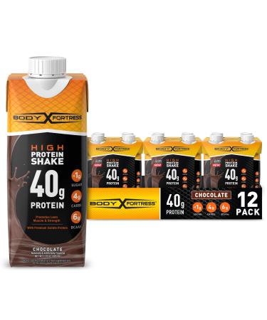Body Fortress Ready to Drink Protein Shake, 40g of Protein, Chocolate, 11 Fl Oz (Pack of 12)