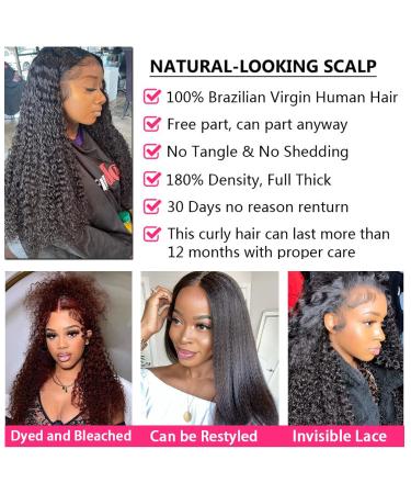 PRIMELACE 20 Kinky Curly Human Hair HD Transparent Lace Front Wig - 180% Density 13x4 Afro Kinky Curly Wig - Buy Online on GoSupps.com