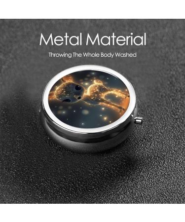 Glowing Cute Fawn Portable Metal Pill Box - Round 3-Compartment Design for Small Pills | Perfect Travel Accessory - Buy Online on GoSupps.com