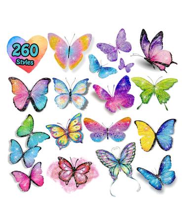 Leesgel 260 Style Butterfly Temporary Tattoos for Kids  Glitter Butterfly Tattoos for Girls Birthday Party  Butterfly Party Decorations Supplies