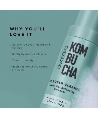 Avatara Kombucha Super Cleanse Face Wash - Natural Skin-Balancing Cleanser with Hyaluronic Acid & Chicory Root for All Skin Types - 4.05 fl. Oz - Buy Online on GoSupps.com