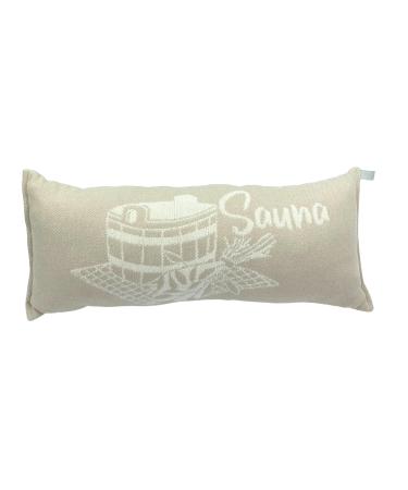 Ger3as sauna pillow travel pillow 100% cotton sauna pillow 50 x 22 cm sauna pillow (beige/white)