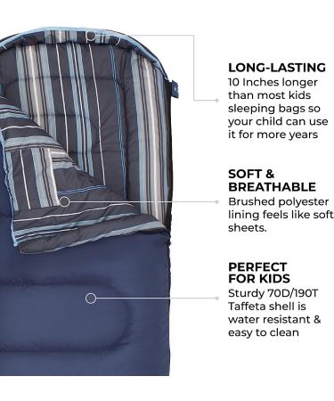 TETON Sports Jr Sleeping Bag for Boys, Girls & Kids - 20F & 0F Options - Camping Accessory for Sleepover, Cabins, RV - Blue Liner - Buy Online on GoSupps.com