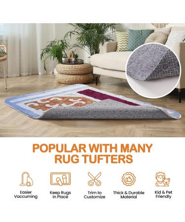 Non-Slip Rug Backing Fabric 72x40 Inch - Tufting Cloth for Carpets - Cushion Punch Needle - Plum Blossom Pattern - Easy to Trim - Buy Online on GoSupps.com