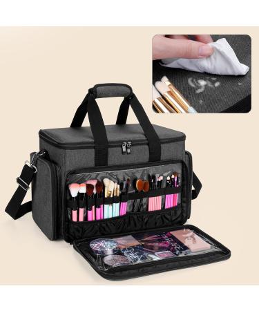 BAFASO Black Makeup Bag - Cosmetic Organizer for Women & Girls | Ideal Storage for Makeup & Accessories - Buy Online on GoSupps.com