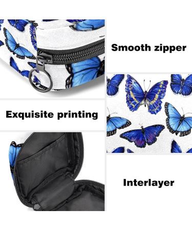 Beautiful Blue Napkin Storage Bag with Butterfly Pattern | Portable Menstrual Cup | Ideal for Teens & Women - Buy Online on GoSupps.com