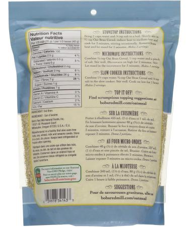 Bob's Red Mill Oat Bran Hot Cereal 510 Grams - Buy Online on GoSupps.com