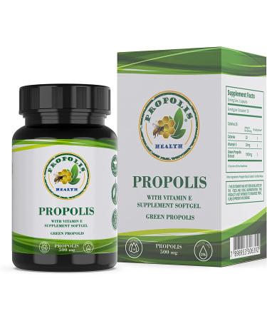 Brazilian Bee Propolis Softgel 1000mg Immune Booster & Antioxidant Supplement | All Natural Allergy Relief - 50 Days Supply - Buy Online on GoSupps.com
