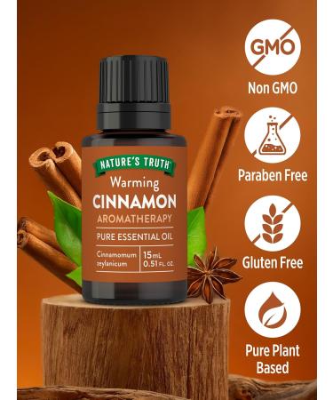 Nature's Truth Cinnamon Essential Oil | 15 mL | for Diffuser Aromatherapy and Massage | Pure Plant Based Non-GMO & Gluten Free - Buy Online on GoSupps.com