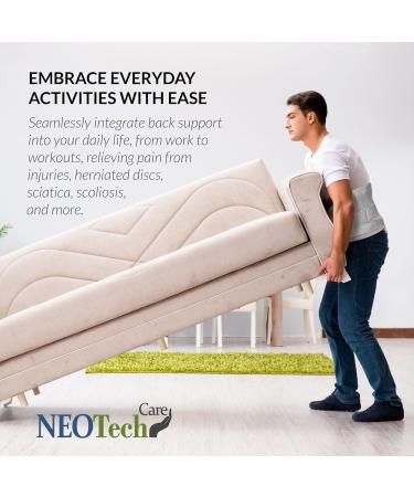 NeoTech Care Adjustable Double Pull Lumbar Brace - Size M Grey | Optimal Lower Back Support for Comfort & Stability - Buy Online on GoSupps.com