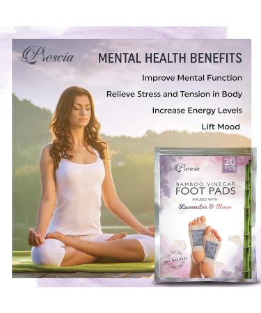 Prescia Foot Pads - 2-in-1 Deep Cleansing & Bamboo Vinegar Aromatic Herbs - Natural Sleep & Skin Health Support - Stress Relief - 20 Pack - Buy Online on GoSupps.com