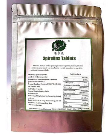 Organic Spirulina Tablets Non-GMO (2 bag (1000G)) - Buy Online on GoSupps.com
