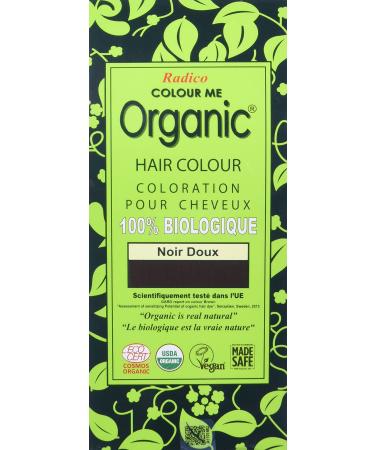 Radico Color Me Organic 100% Natural Herbs Long Lasting Soft Black Hair Color 100g / 3.53 Oz. Soft Black 100 g (Pack of 1)