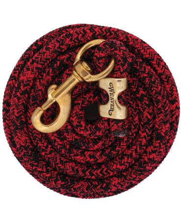 Poly Lead Rope with Solid Brass 225 Snap 10-feet Mosaic Red/Black