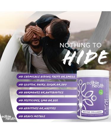 Edible Health Hydrolysed Bovine Collagen Powder - Protein Peptides - 18 Amino Acids - Paleo Keto Kosher Halal - 400g Tub - Buy Online on GoSupps.com