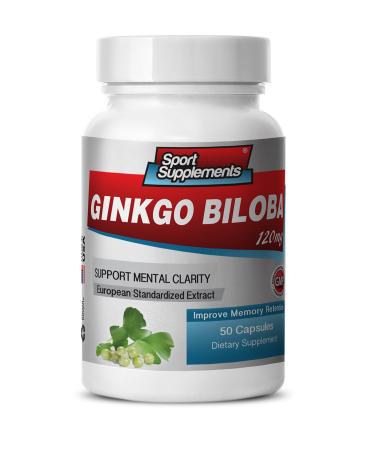 Brain Supplements for Memory and Focus - Ginkgo BILOBA 120MG - Gingko biloba Plant Focus Supplements for Adults Gingko biloba Supplements Ginko biloba Pills Natural Memory Supplement - 1B 60 Caps