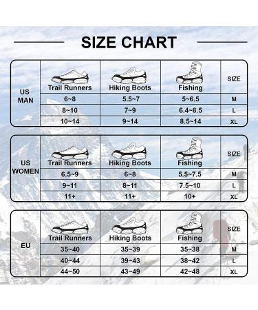 Crampons for Hiking Boots - 24 Spike Ice Cleats Snow Grips for Men and Women | Ideal for Hiking, Ice Fishing, Walking, and Climbing - Black Medium - Buy Online on GoSupps.com