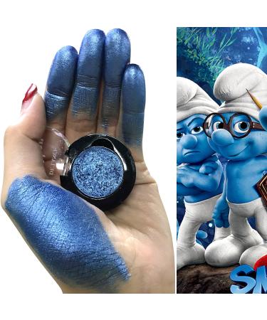 DE'LANCI Multichrome Holographic Eyeshadow - Intense Blue Shade, Highly Pigmented Duo Chrome Glitter for Blue Eyes - Vegan & Talc Free (Smurf #7E) - Buy Online on GoSupps.com