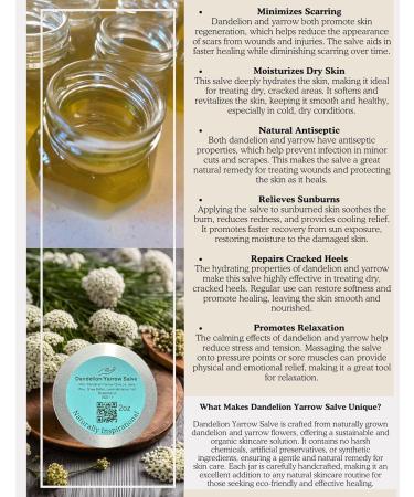 Dandelion Yarrow Salve Handcrafted by Naturally Inspirational (2oz Tin) 2 Ounce Tin - Buy Online on GoSupps.com