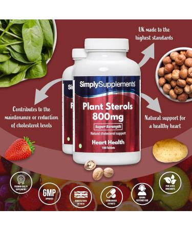 Plant Sterols 800mg | 12-Month Supply | Lower Cholesterol Naturally | Vegan | UK Made - Buy Online on GoSupps.com