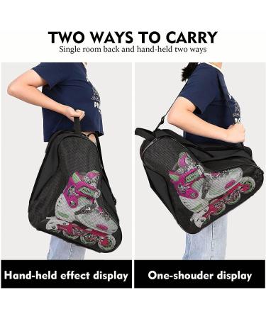 FOUUA Roller Skate Bag  Breathable Ice Skate Bag with Adjustable Shoulder Strap  Oxford Cloth Skating Shoes Storage Bag Unisex Roller Skate Accessories Black - Buy Online on GoSupps.com