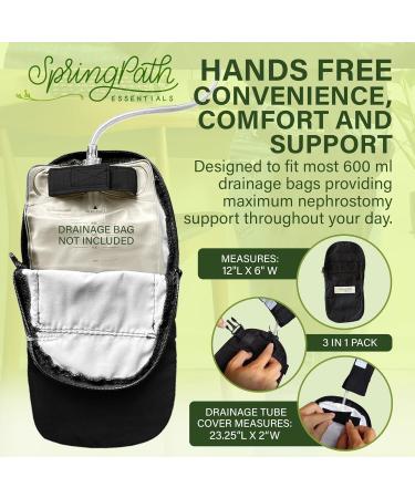Nephrostomy Tube & Drainage Bag Cover (Black) - Comfortable Durable & Secure | International Shipping Available - Buy Online on GoSupps.com