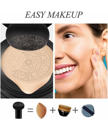 Mushroom Head Air Cushion Cream | Mushroomhead Air Cushion BB Cream - Moisturizing BB Cream Foundation Long-Lasting Coverage of Blemishes for All Natural Color - Buy Online on GoSupps.com