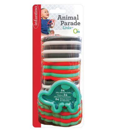 Infantino Teething Ring Animal Parade create your own animal parade with this 24-piece play set BPA-free multicolored