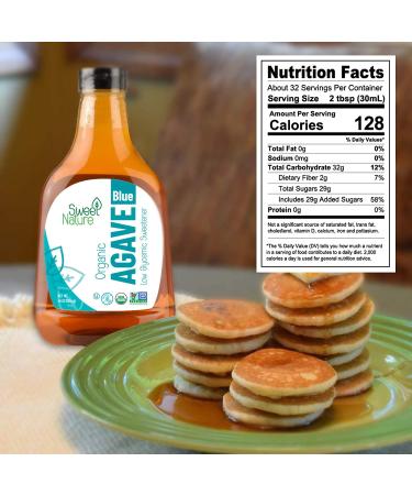 Organic Non-GMO Blue Agave Nectar Sweetener - 46oz | Low Glycemic Sweet Nature - Buy Online on GoSupps.com