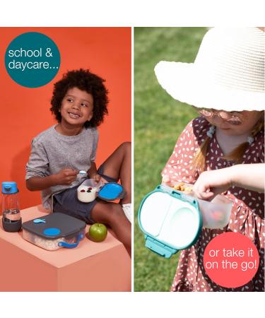 b.box Snackbox for Toddlers Kids - Mini Bento Lunch Box, Leak Proof, 2 Compartments - BPA Free, Dishwasher Safe - School Supplies - Ages 4 Months+ (Emerald Forest, 12 fl oz) - Buy Online on GoSupps.com