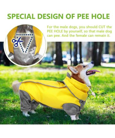 SUNFURA Waterproof Dog Raincoat - Adjustable Hood - Lightweight Rainwear for Small, Medium, Large Dogs - Yellow XL - Buy Online on GoSupps.com