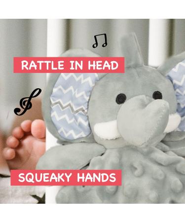 TOYTELLINI Soothe & Sense Super Soft Baby Security Blanket with Rattle, Teether, and Tags - Perfect Baby Gift for Sensory Snuggle, Nursery Toy for 0-36 Months - Buy Online on GoSupps.com