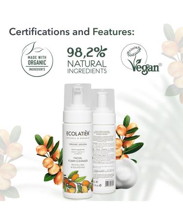 Revitalizing Facial Foam Cleanser with Organic Argan Oil - 98.6% Natural Vegan Anti-Aging Face Wash for Women - Hydrating 5.1 Fl Oz - Buy Online on GoSupps.com