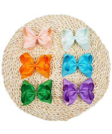 40 Pack Hair Bows Clips - Grosgrain Ribbon Hair Bows for Girls & Toddlers - 20 Colors, 6 Inch Alligator Clips - Buy Online on GoSupps.com