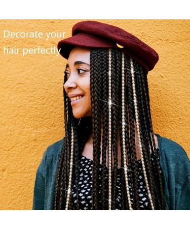 4 Pieces Rhinestone Hair Chains for Women Tassel Hair Clips Chains Gold Crystal Tassel Hair Clip Chain Glitter Strands Hair for Daily Use of Girls (A Gold) - Buy Online on GoSupps.com