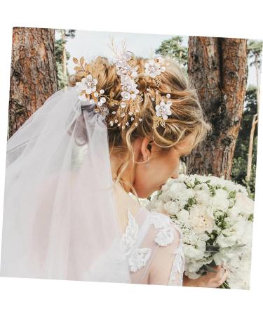Mikinona 1 Set Comb Set Wedding Hair Pins Bride Headdress Flower Hair Accessories Handmade Hairpin Flower Hair Combs Wedding Veil Combs Wedding Decor Combs for Holding Hair Back Cloth White - Buy Online on GoSupps.com