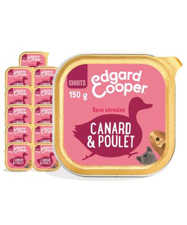 Edgard & Cooper Puppy P t (Duck & Chicken 150g x 11) Grain Free Fresh Meat & Quality Protein Real Ingredients for Dogs Hypoallergenic No Added Sugars