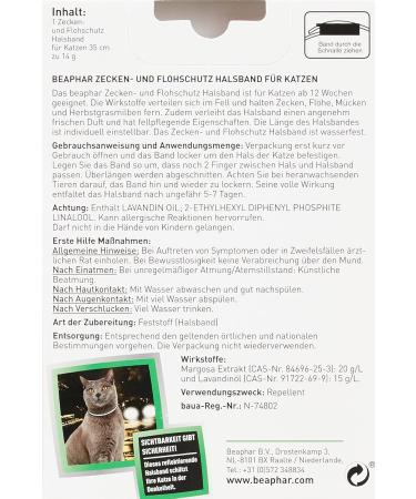 Beaphar Tick and Flea Protection Spot for Cats - Margosa Extract 3 x 0.8 ml & Flea Protection Collar - Effective Tick Protection for Cats - Buy Online on GoSupps.com