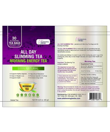 30-Day All Day Slimming Tea for Weight Loss - Natural Detox Tea for Tummy Flattening & Energy Boost - 30 Day Supply - Buy Online on GoSupps.com