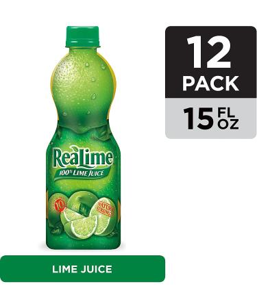 ReaLime 100% Lime Juice 15 fl oz Bottles - Pack of 12 | 180 fl oz Total - Buy Online on GoSupps.com